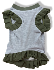 GRAY & GREEN DRESS Dog & Cat Cute Stylish Design Dress