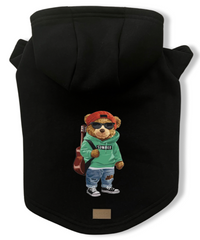 Black Sweatshirt with Cool Teddy Dog & Cat Pet Accessories Design Clothes