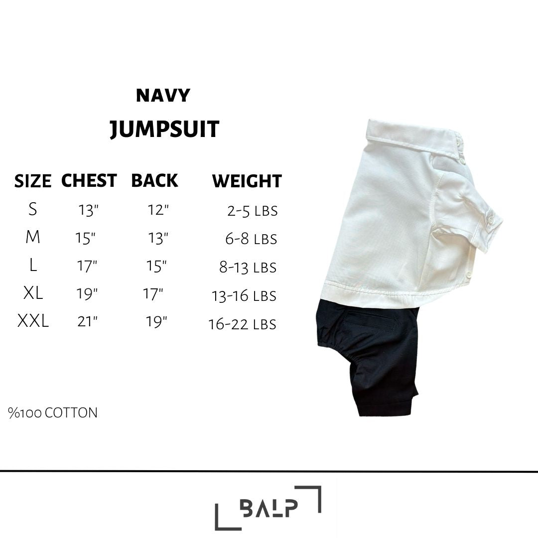 BALP Navy Jumpsuit For Dogs and Cats