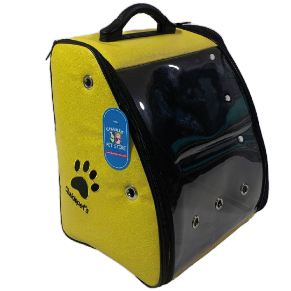 BALP Yellow Pet Portable Carrier Backpack Travel Dog Cat Bag Transparent