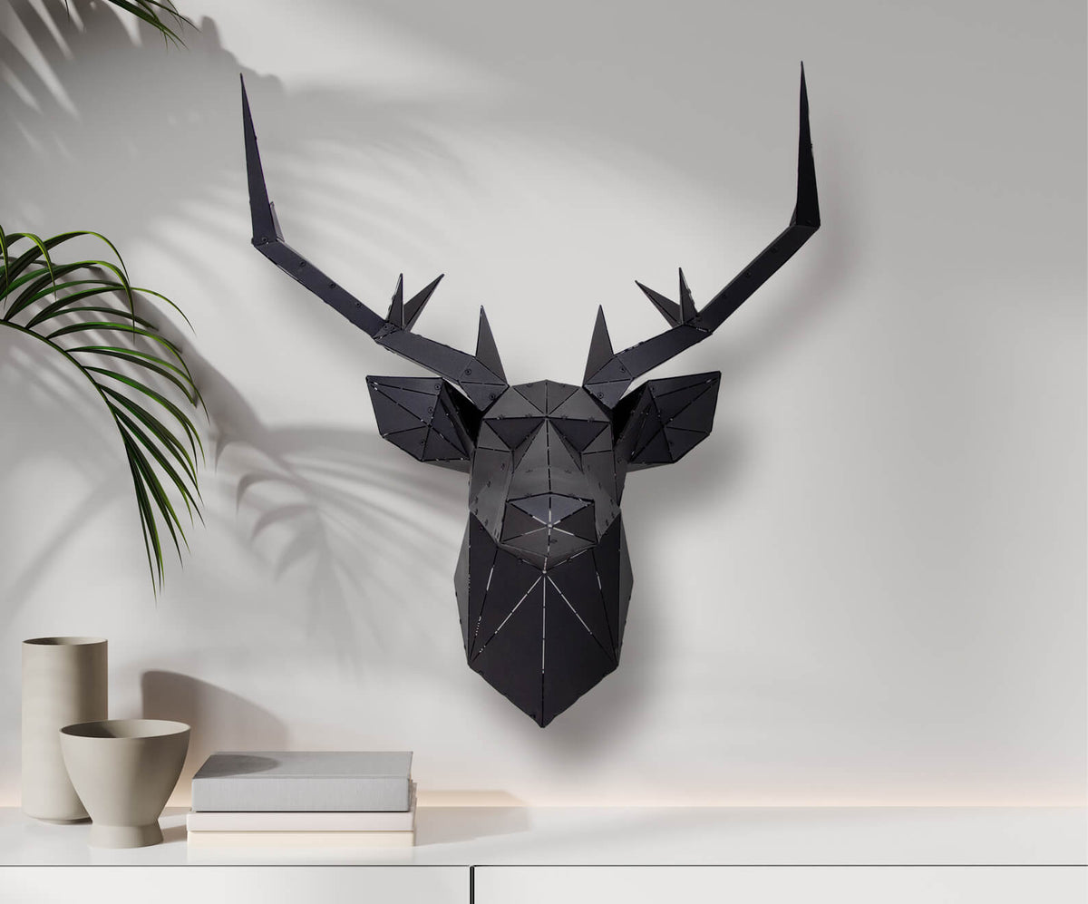 DEAR HEAD BLACK 3D Metal Art Design Decor